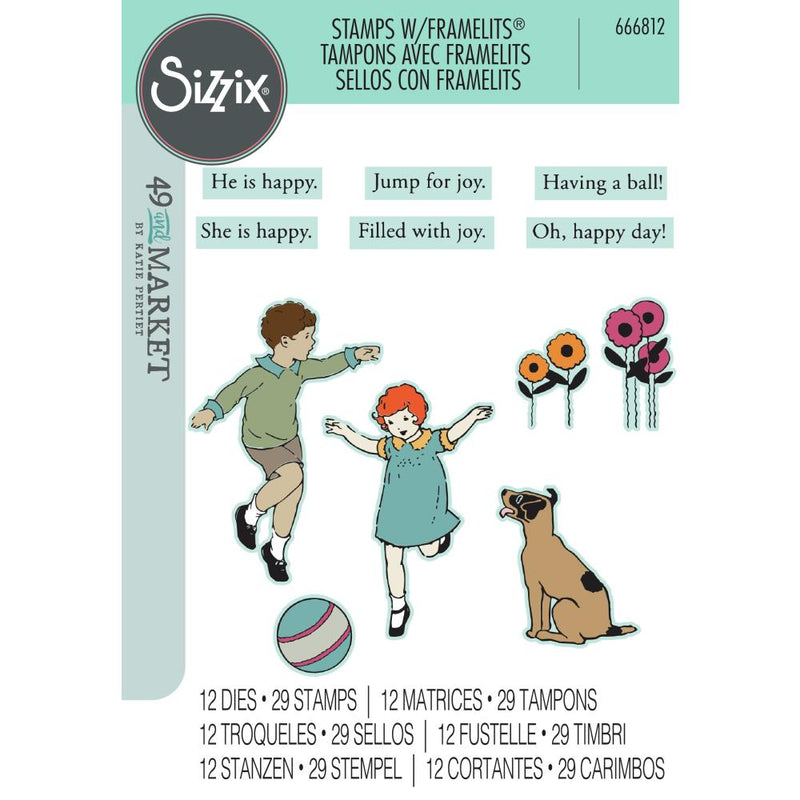 Sizzix Clear Stamps 29PK w/12PK Framelits - Play Time, 666812 by 49 and Market