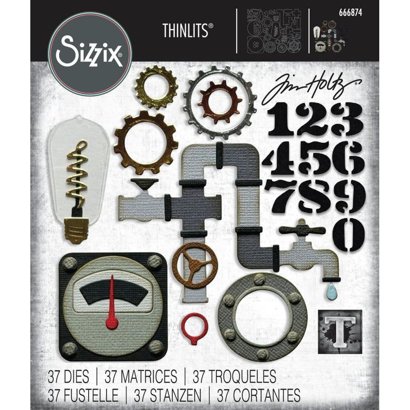 Sizzix Thinlits Die Set - Vault Industrial, 666874 by: Tim Holtz