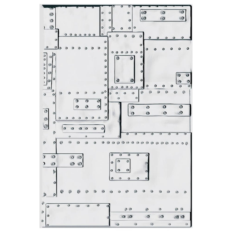 Sizzix 3-D Texture Fades Embossing Folder - Foundry Large/A5, 666887 by Tim Holtz