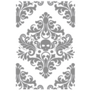 9/01 - Sizzix Multi-Level A6 Texture Fades - Vault Skull Damask, 666912 by Tim Holtz
