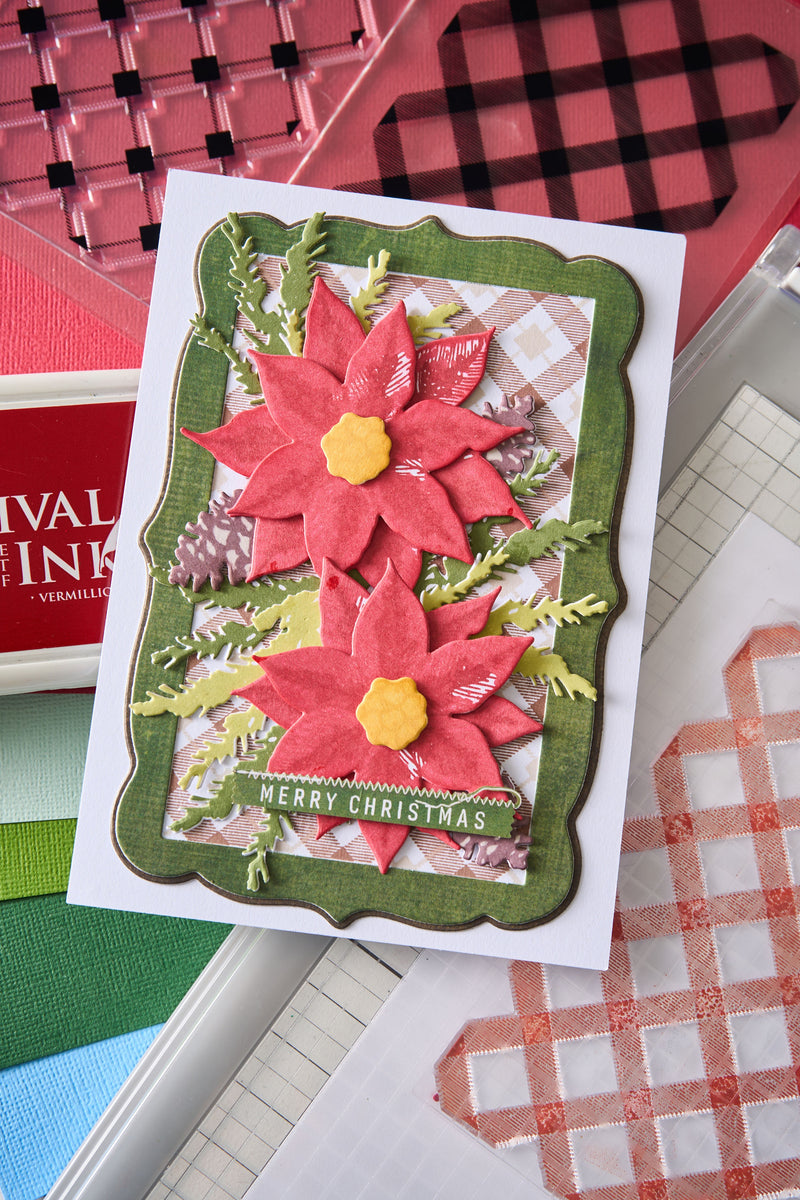 Sizzix - Stamps & Framelits - Poinsettia Trio, 667015 by 49 & Market