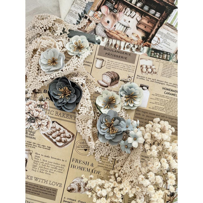 Prima Marketing Paper Flowers, Blueberry Frosting - The Home Baker, 672720 by: The 3 Girls Tale