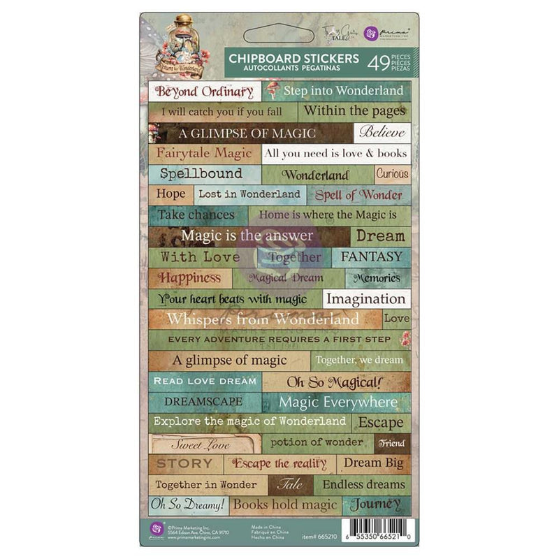 Prima Marketing Chipboard Stickers - Return to Wonderland, 675714 by The 3 Girls Tale