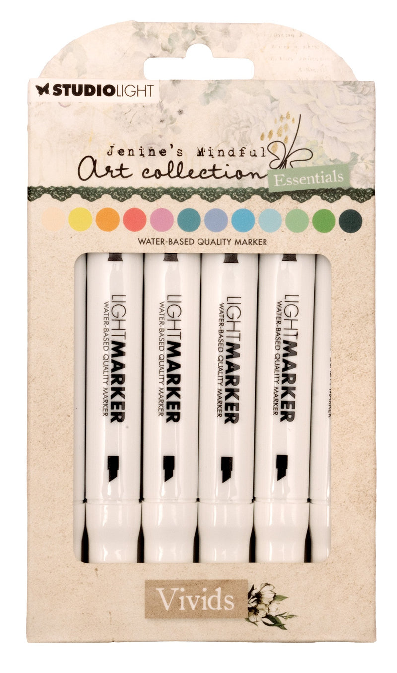 Studio Light Jenine's Mindful Art Light Markers 12/PC - Vivids, ESMARK32