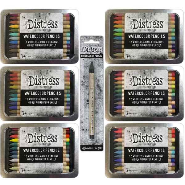 Tim Holtz Distress Watercolor Pencils Sets 1, 2, 3, 4, 5, 6 + ST - I Want It All, TDH-ALL72