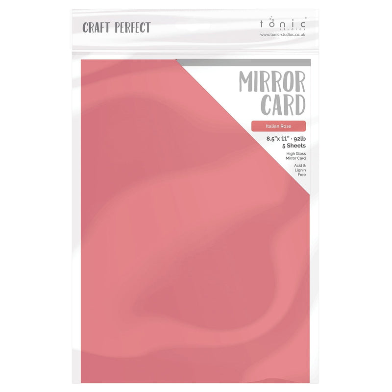 Craft Perfect Gloss Mirror Cardstock 8.5X11 5Pc - Italian Rose, 8734E