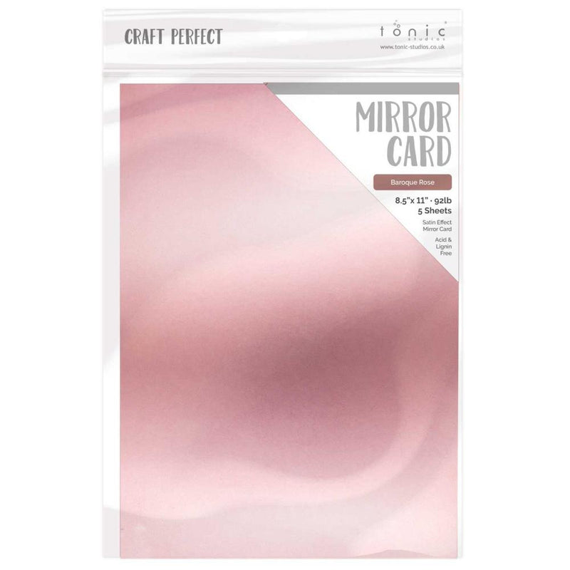 Craft Perfect Satin Mirror Cardstock 8.5X11 5Pc - Baroque Rose, 8850E