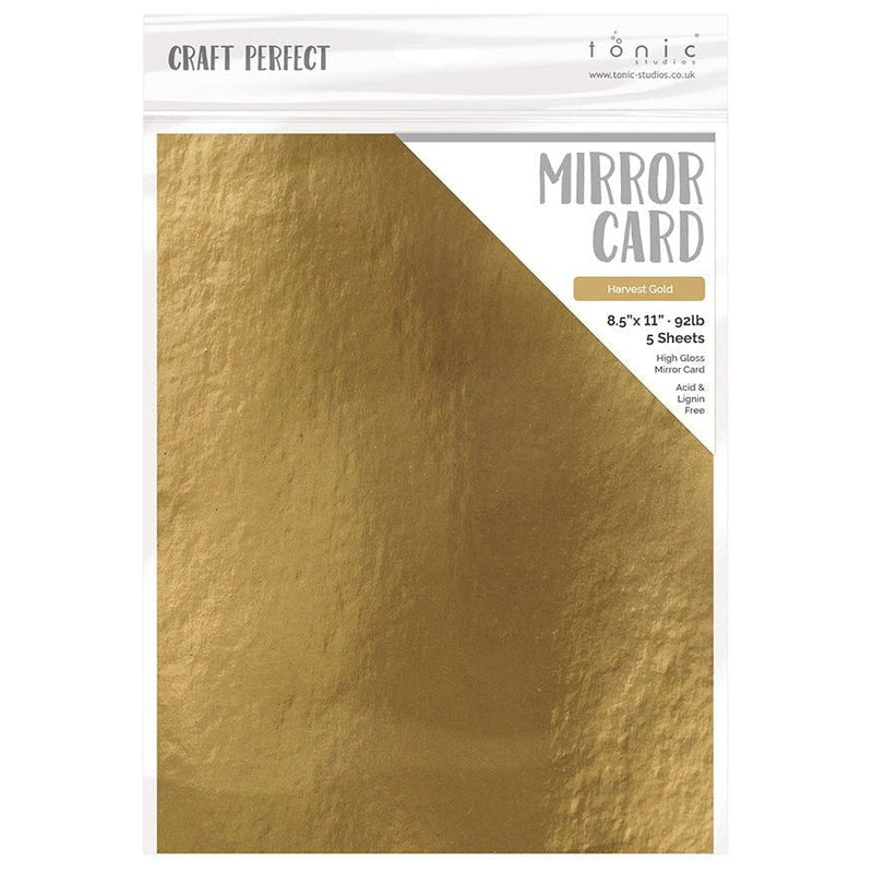 Craft Perfect Gloss Mirror Cardstock 8.5X11 5Pc - Harvest Gold, 9457E