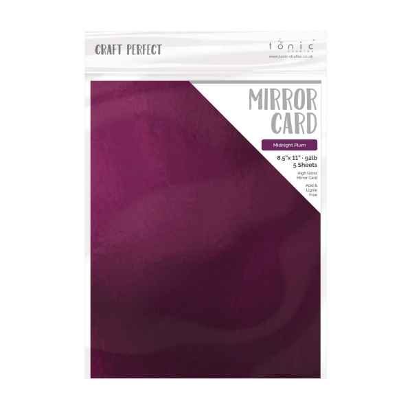 Craft Perfect Gloss Mirror Cardstock 8.5X11 5Pc - Midnight Plum, 9460E