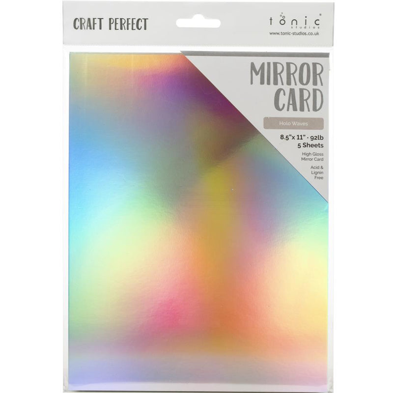 Craft Perfect Gloss Mirror Cardstock 8.5X11 5Pc - Holo Waves, 9463E