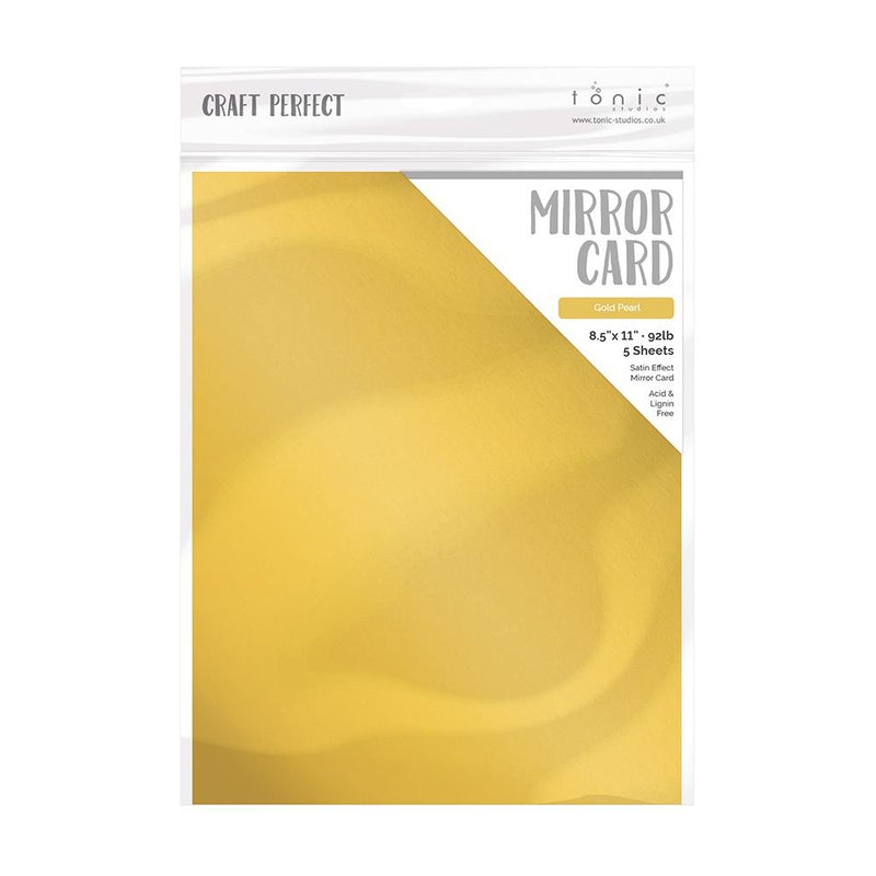 Craft Perfect Satin Mirror Cardstock 8.5X11 5Pc - Gold Pearl, 9481E