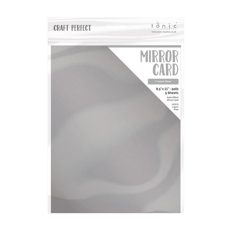 Craft Perfect Satin Mirror Cardstock 8.5X11 5Pc - Frosted Silver, 9482