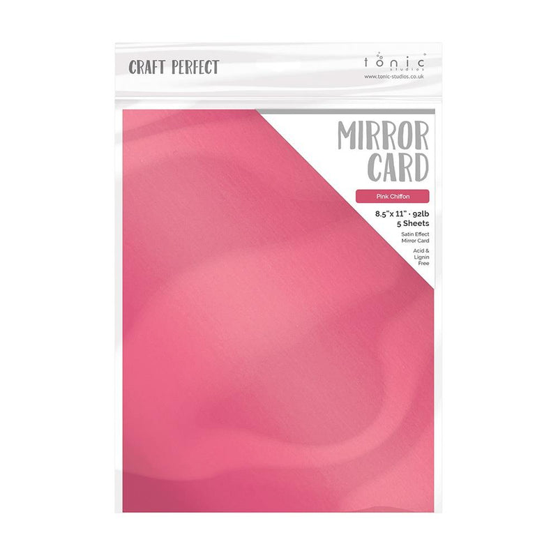 Craft Perfect Satin Mirror Cardstock 8.5X11 5Pc - Pink Chiffon, 9483E