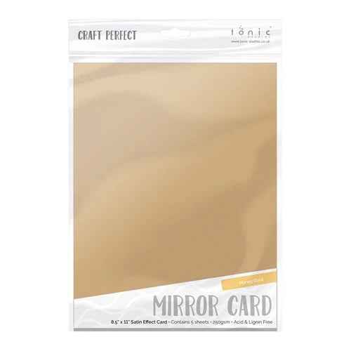 Craft Perfect Satin Mirror Cardstock 8.5X11 5Pc - Honey Gold, 9487E