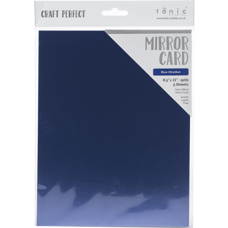 Craft Perfect Satin Mirror Cardstock 8.5X11 5Pc - Blue Obsidian, 9494E