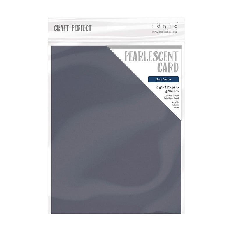 Craft Perfect Pearlescent Cardstock 8.5X11 5Pc - Navy Dazzle, 9535E