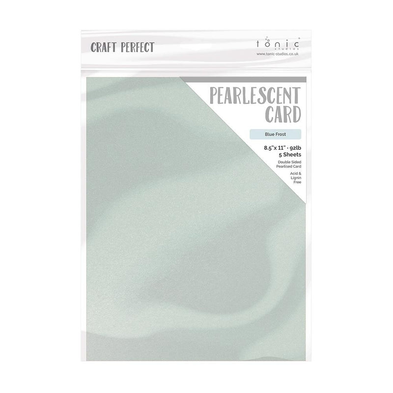 Craft Perfect Pearlescent Cardstock 8.5X11 5Pc - Blue Frost, 9541E