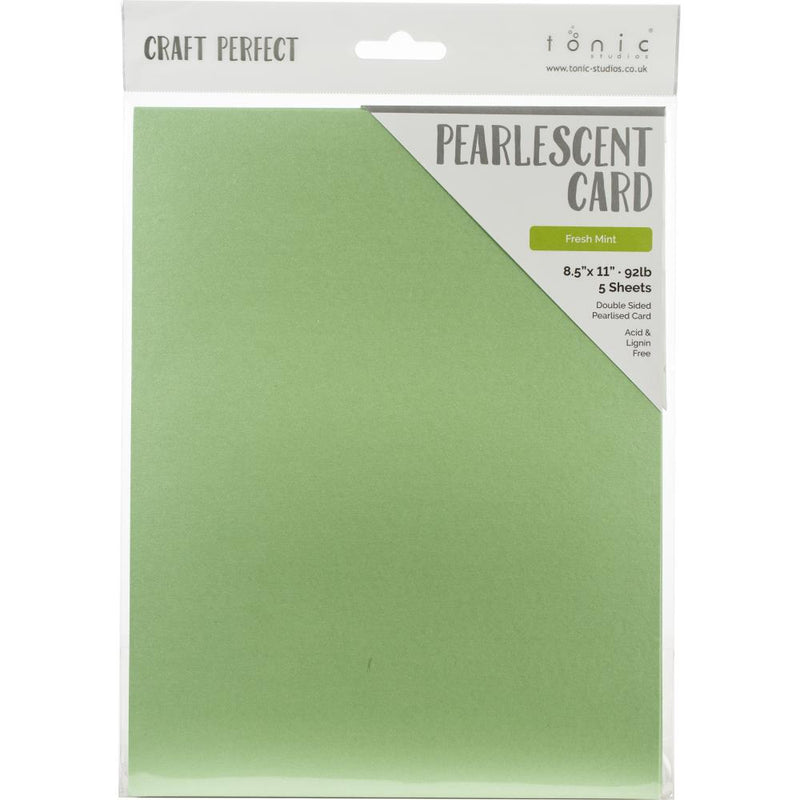 Craft Perfect Pearlescent Cardstock 8.5X11 5Pc - Fresh Mint, 9544E