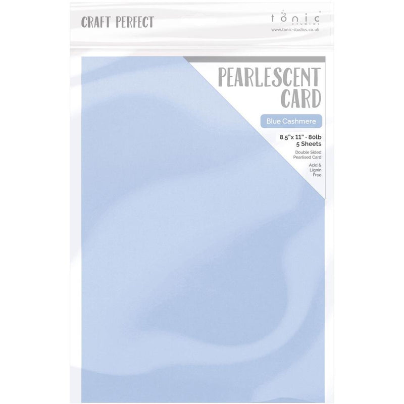 Craft Perfect Pearlescent Cardstock 8.5X11 5Pc - Blue Cashmere, 9548E