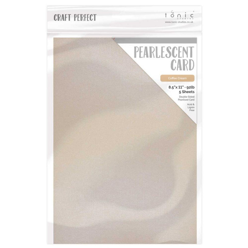 Craft Perfect Pearlescent Cardstock 8.5X11 5Pc - Coffee Cream, 9549E