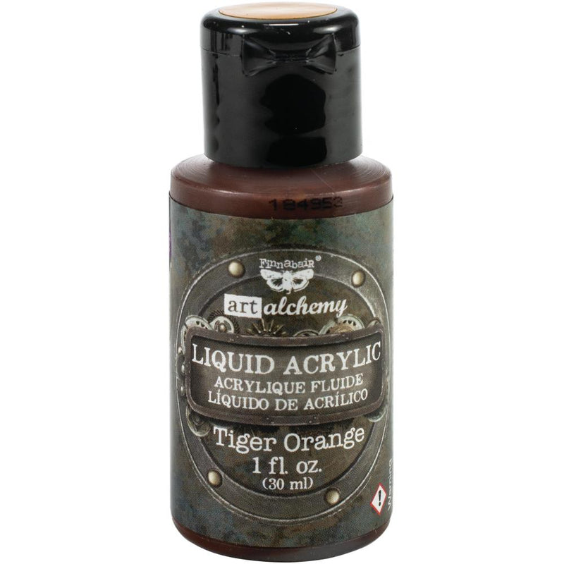 Finnabair Art Alchemy Liquid Acrylic Paint 1oz - Tiger Orange, 967246