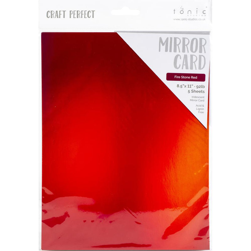 Craft Perfect Iridescent Mirror Cardstock 8.5X11 5Pc - Fire Stone Red, 9785E