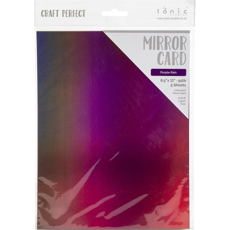 Craft Perfect Iridescent Mirror Cardstock 8.5X11 5Pc - Purple Rain, 9788E