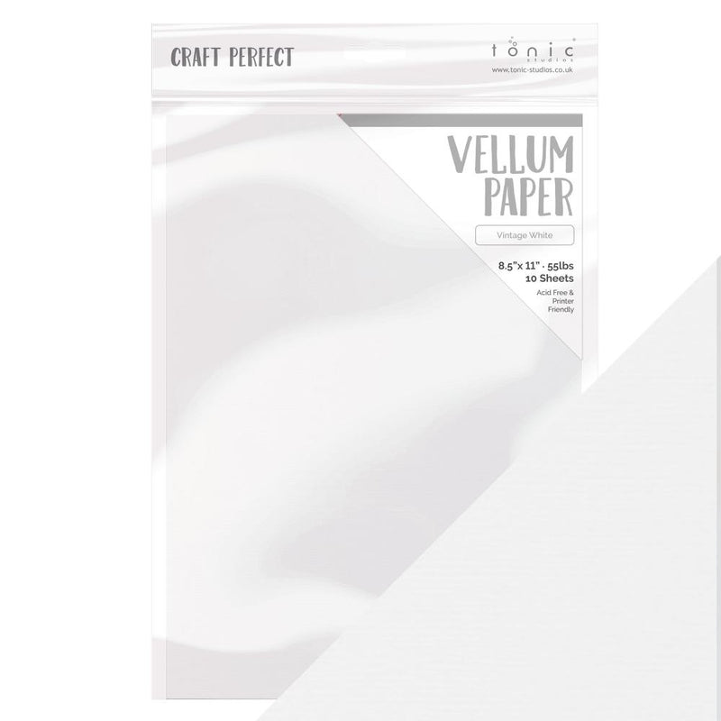 Craft Perfect Vellum Paper 8.5"X11" 10/Pc - Vintage White, 9935E