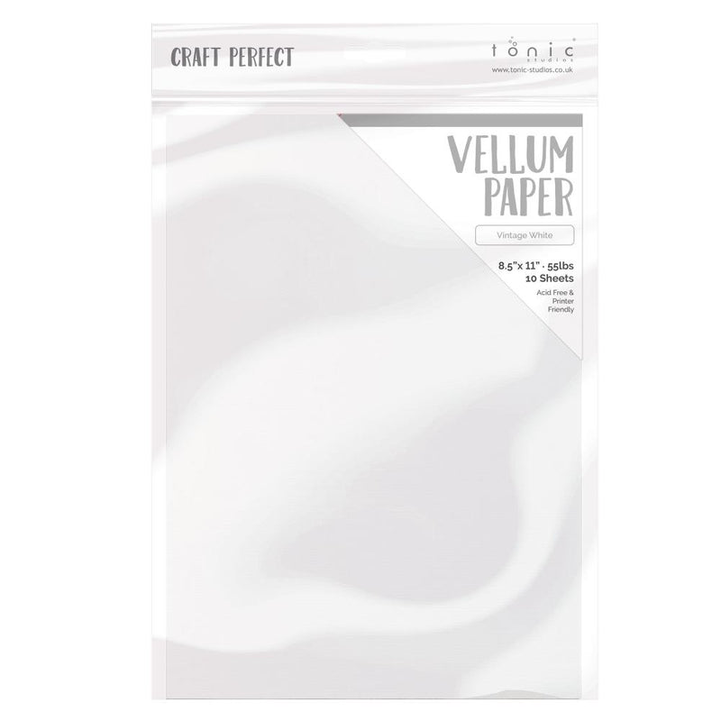 Craft Perfect Vellum Paper 8.5"X11" 10/Pc - Vintage White, 9935E