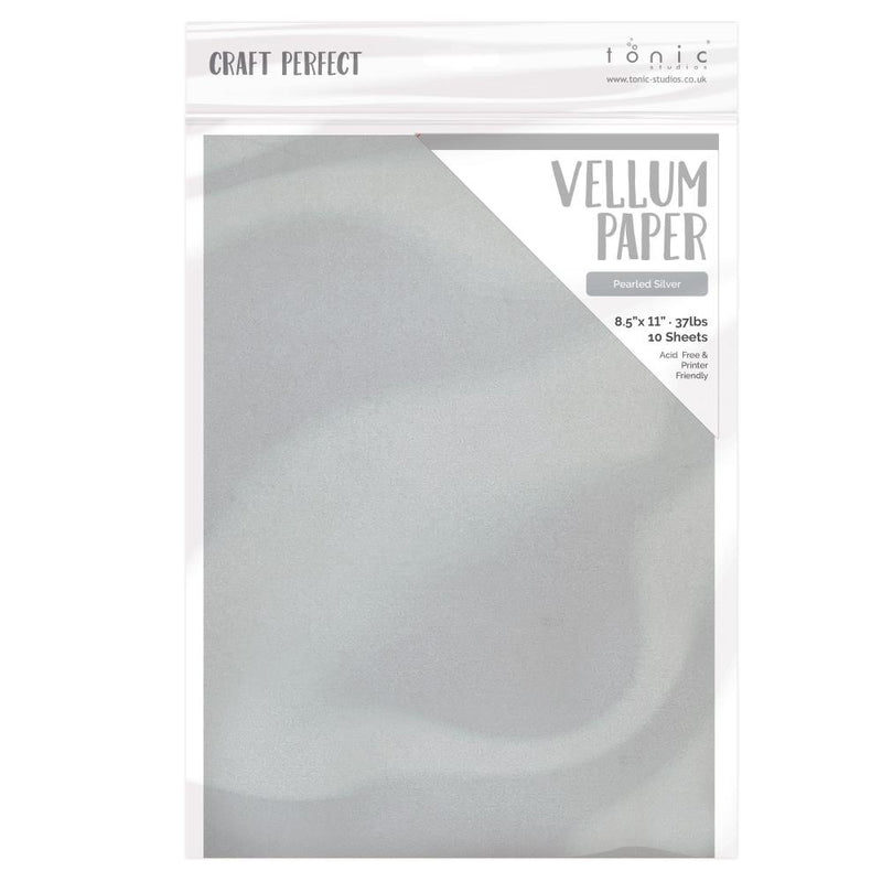 Craft Perfect Vellum Paper 8.5"X11" 10/Pc - Pearled Silver, 9937E