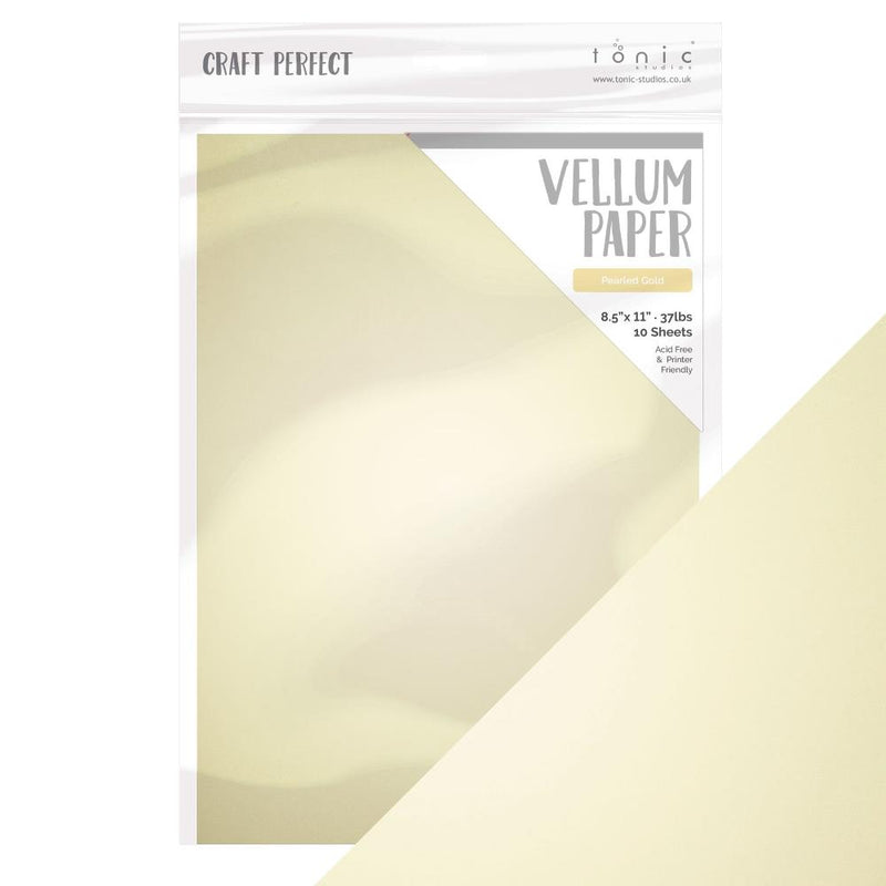 Craft Perfect Vellum Paper 8.5"X11" 10/Pc - Pearled Gold, 9938E