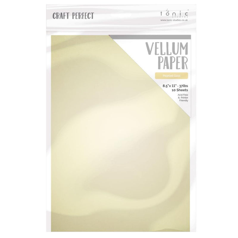 Craft Perfect Vellum Paper 8.5"X11" 10/Pc - Pearled Gold, 9938E