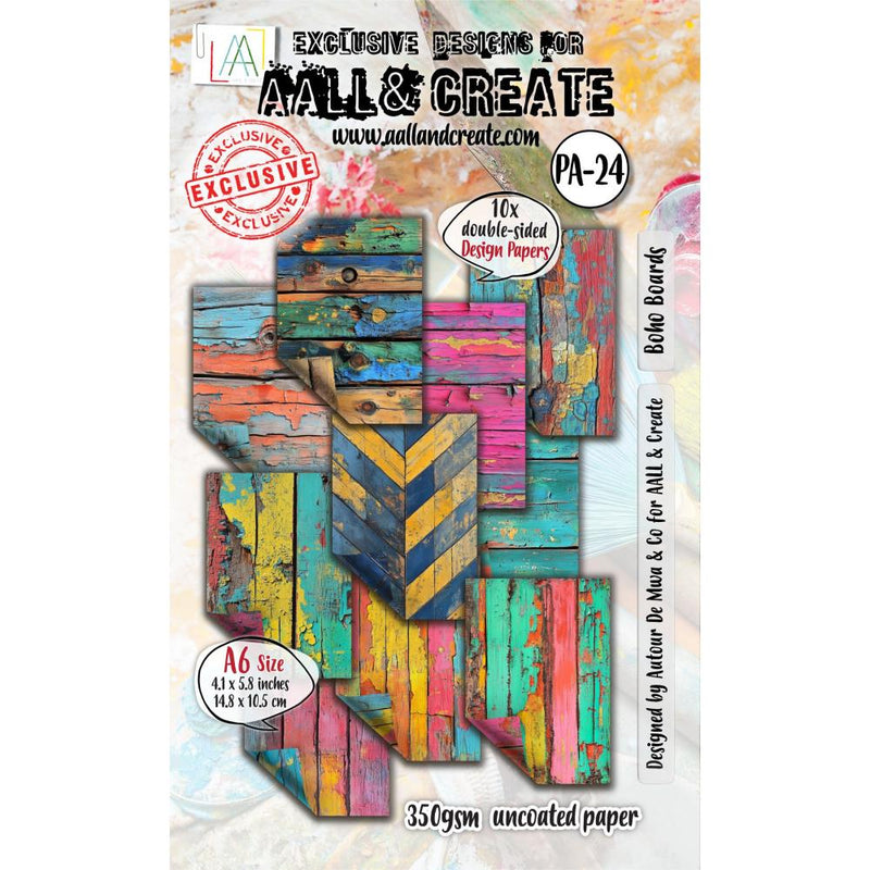 Coming Soon - AALL & Create A6 Double-Sided Design Papers 10Pc - Boho Boards, AALL-PA-024