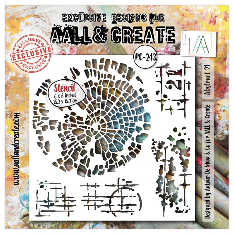 AALL & Create Stencil 6"X6" - Abstract 21, AALL-PC-243