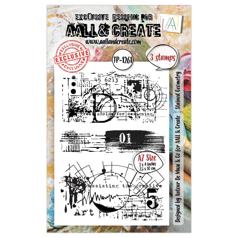 AALL & Create A7 Clear Stamp Set - Stained Geometry, AALL-TP-1261