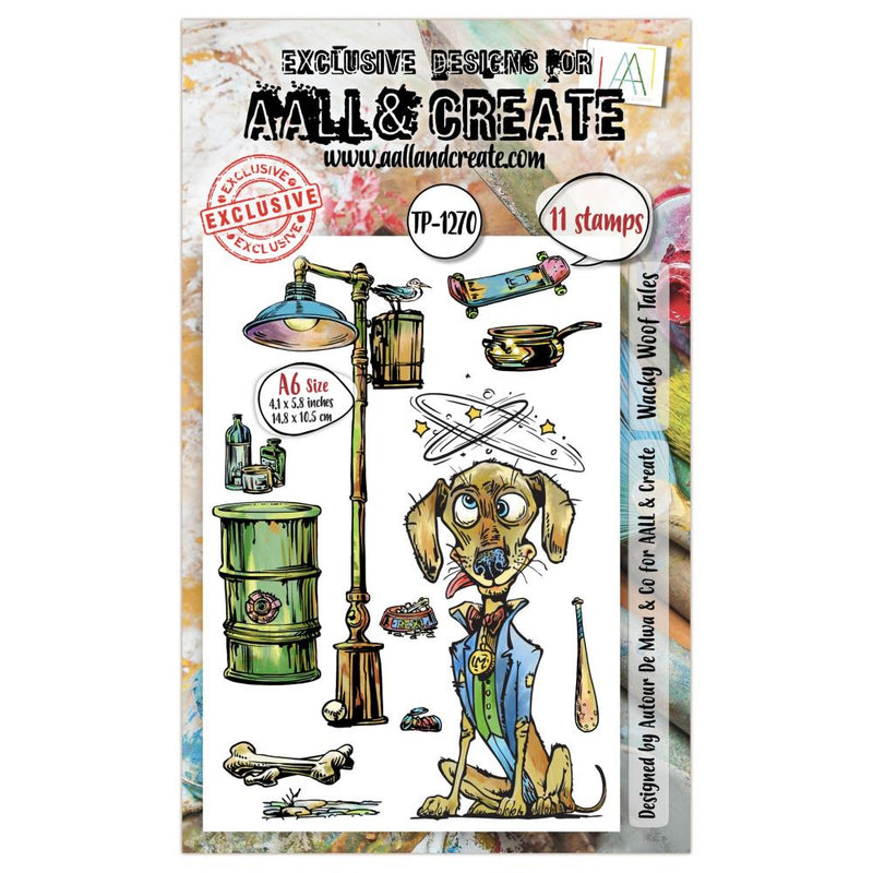 AALL & Create A6 Clear Stamp Set - Wacky Woof Tales, AALL-TP-1270