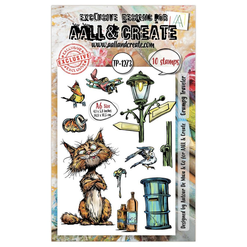 AALL & Create A6 Clear Stamp Set - Grumpy Traveler, AALL-TP-1273