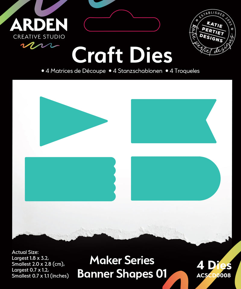Coming Soon - Arden Creative Studio Maker Series Banner Shapes 01 Craft Die Set, ACSCD0008