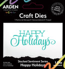 Arden Creative Studio Stacked Sentiment Series Die Set - Happy Holidays, ACSCD0018