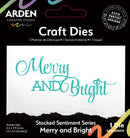 Arden Creative Studio Stacked Sentiment Series Die Set - Merry & Bright, ACSCD0019