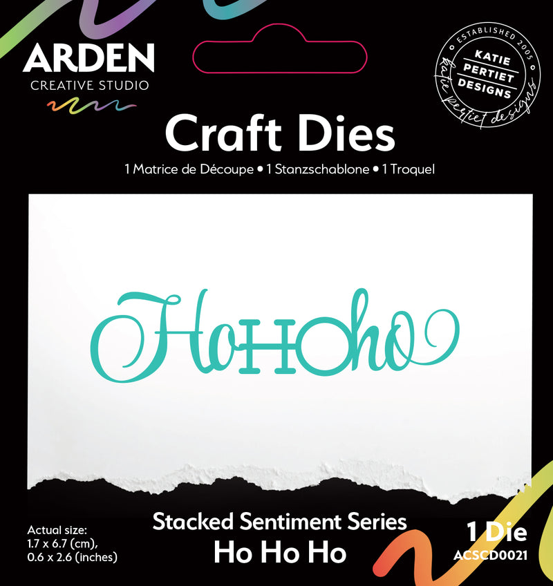 Arden Creative Studio Stacked Sentiment Series Die Set - Ho, Ho, Ho, ACSCD0021
