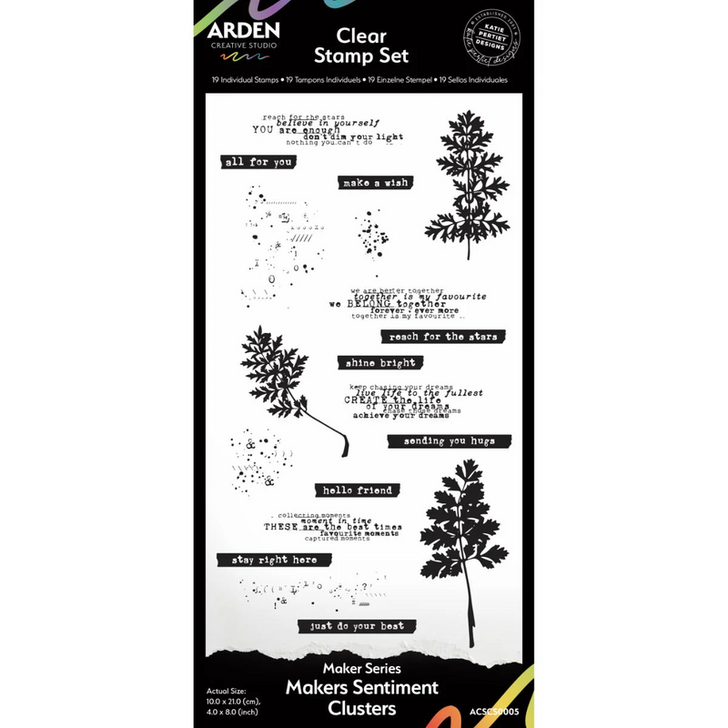 Arden Creative Studio Maker Series Stamp Set - Maker's Sentiment Clusters, ACSCS0005
