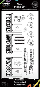 Arden Creative Studio Maker Series Postmarked Adventures 4x8 Clear Stamp Set, ACSCS0009