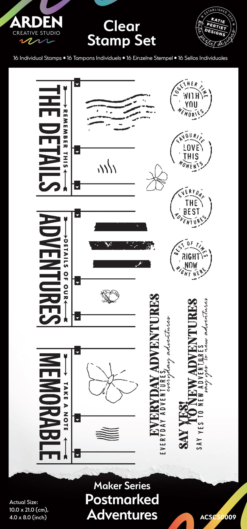 Coming Soon - Arden Creative Studio Maker Series Postmarked Adventures 4x8 Clear Stamp Set, ACSCS0009