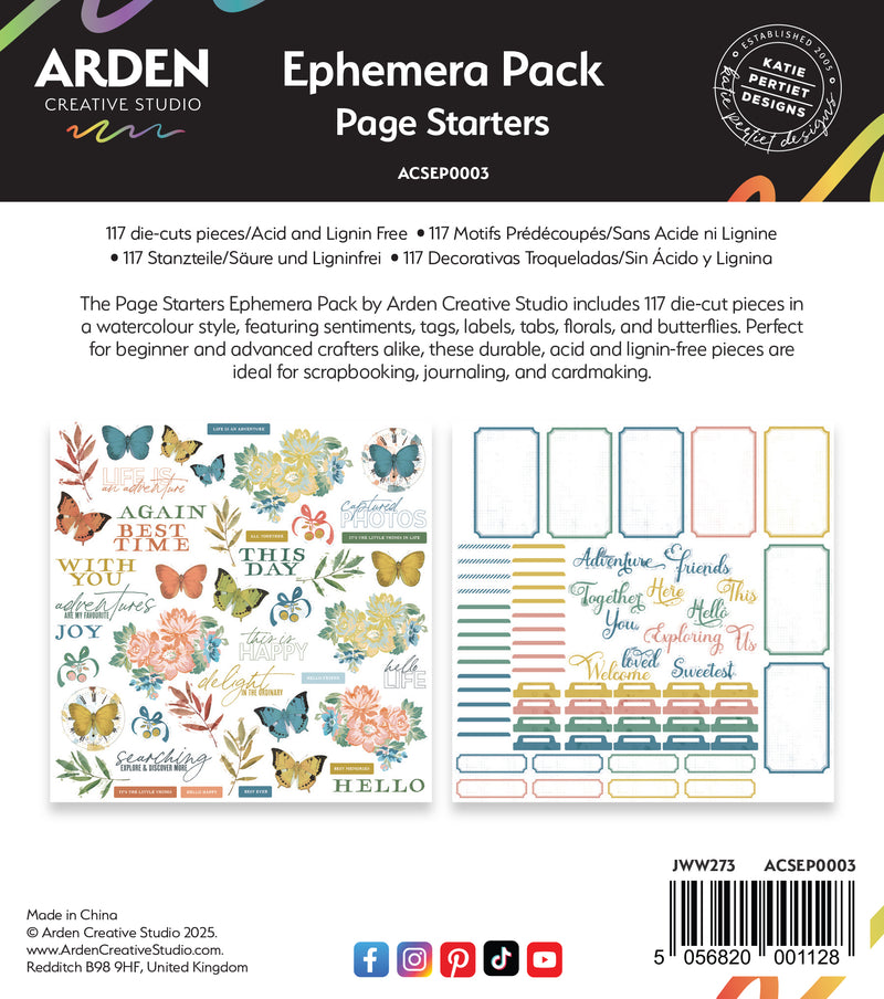 Coming Soon - Arden Creative Studio Page Starters Ephemera Pack, ACSEP0003