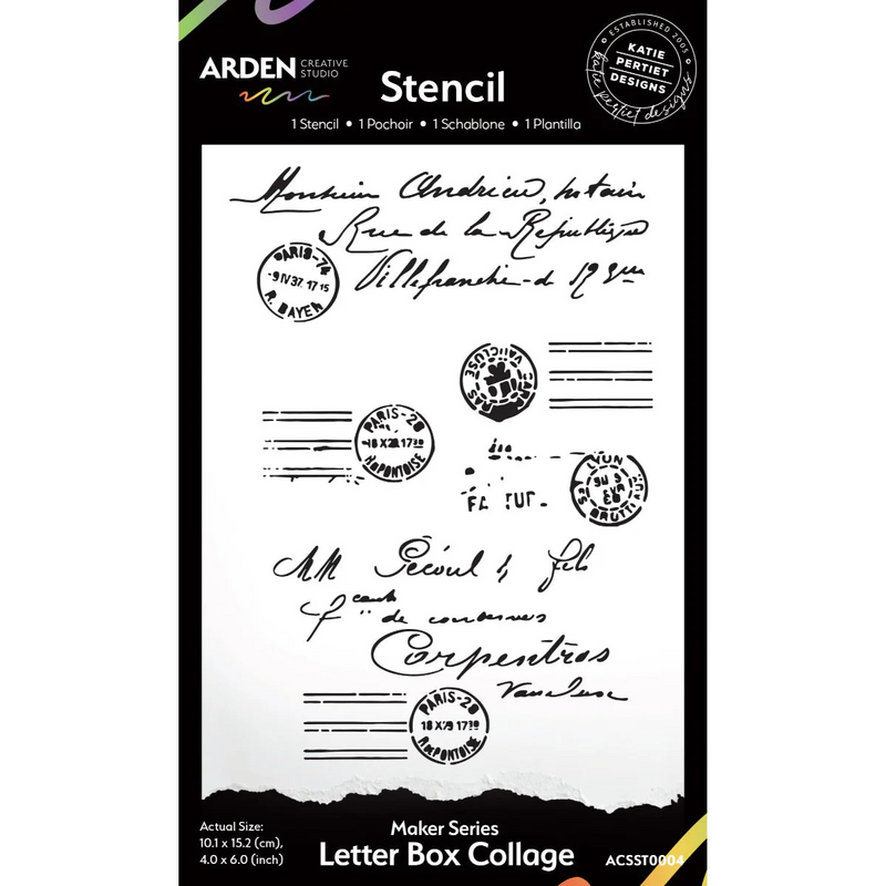 Arden Creative Studio Maker Series Stencil - Letter Box Collage, ACSST0004