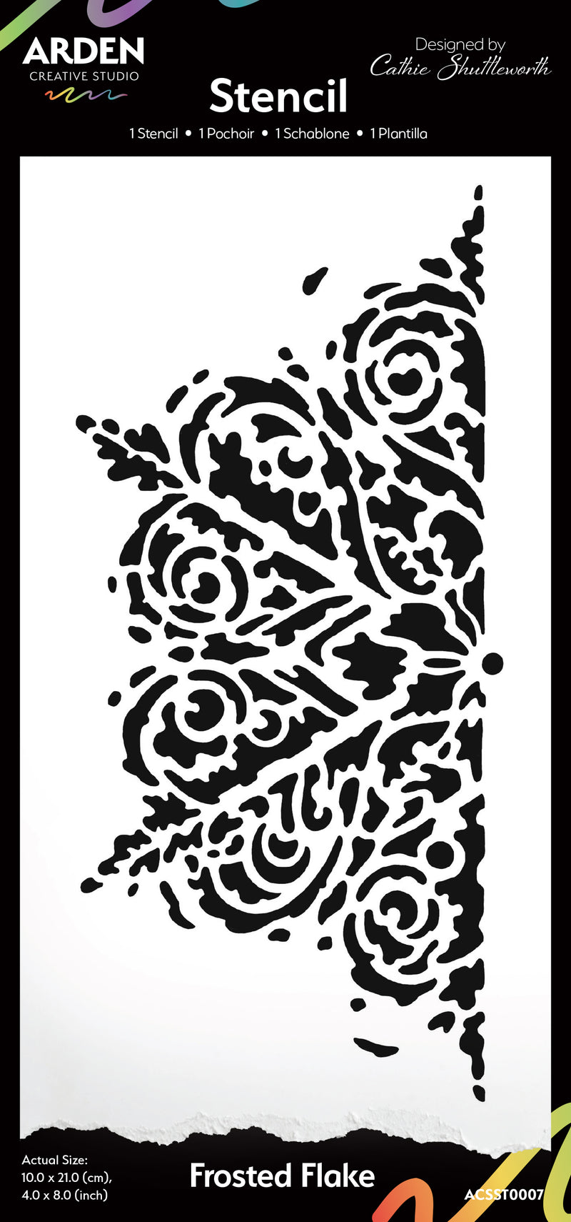 Arden Creative Studio Stencil - Frosted Flake, ACSST0007  by Cathie Shuttleworth