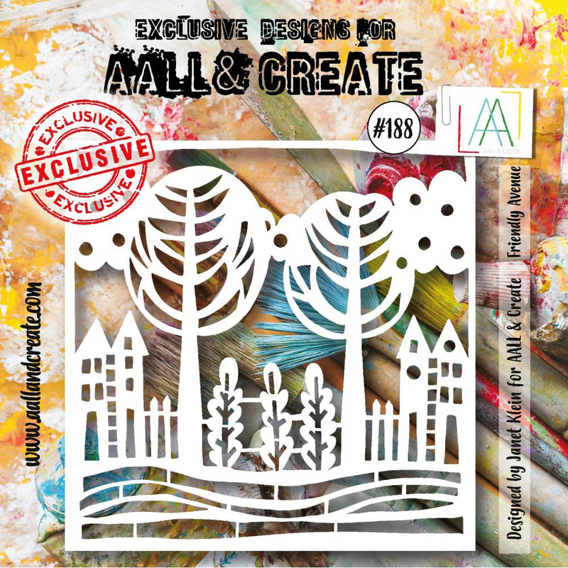 AALL & Create Stencil 6"X6" - Friendly Avenue, ALLPC188
