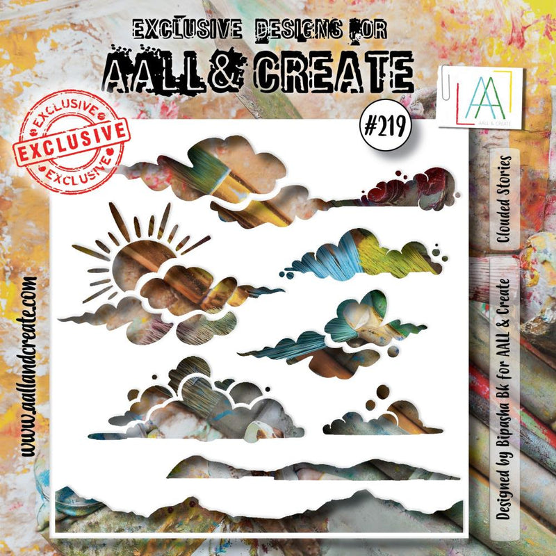 AALL & Create Stencil 6"X6" - Clouded Stories, ALLPC219