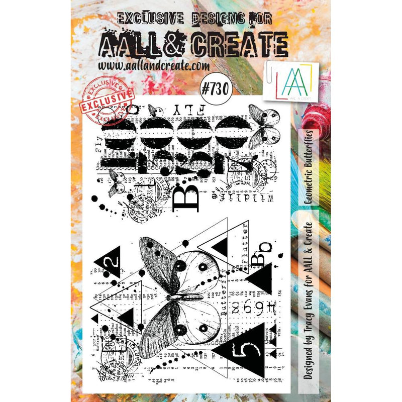 AALL & Create A6 Clear Stamp Set - Geometric Butterflies, ALLTP730